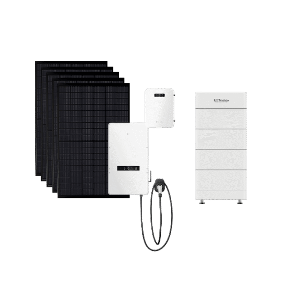 GoodWe 11.4kW Hybrid Inverter (with EV Charger Option) + Dyness T14 14.34kWh Battery + 14.76kW U.S.-Made 410W Black PERC Solar Panels
