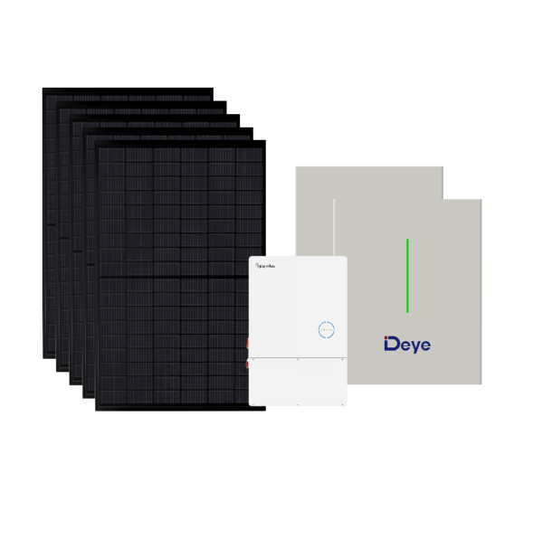 Hoymiles 11.5kW Hybrid Inverter + Deye 20.4kWh LFP Battery System (2×10.2kWh) + 14.76kW U.S.-Made 410W Black PERC Solar Panels