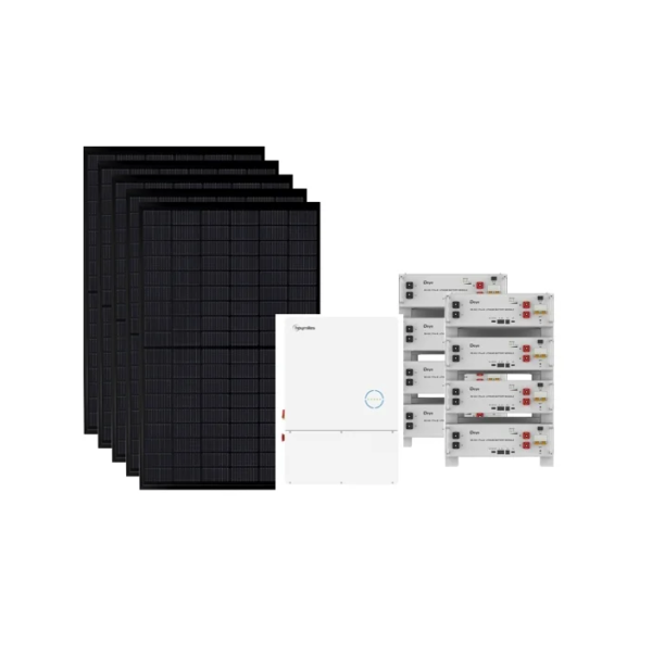 Hoymiles 11.5kW Hybrid Inverter + Deye 20.4kWh LFP Battery System + 14.76kW U.S.-Made 410W Black PERC Solar Panels