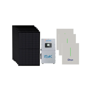 Sol-Ark 15kW Hybrid Inverter + 30.6kWh (3×10.2kWh) Deye RW-F10.2-B Battery Storage + 14.76kW U.S.-Made All-Black 410W PERC Solar Panels