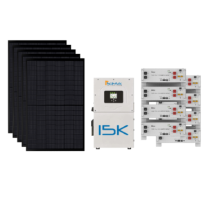 Sol-Ark 15kW Hybrid Inverter + 40.8kWh (8×5.1kWh) Deye Battery Storage + 14.76kW U.S.-Made All-Black 410W PERC Solar Panels