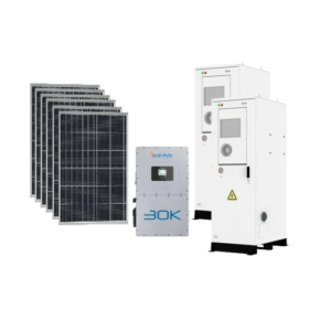 Sol-Ark 30kW Hybrid Inverter (120/208V 3-Phase) + Deye FL120kWh Outdoor Battery + 33kW U.S.-Made 550W Solar Panels