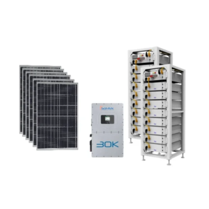 Sol-Ark 30kW Hybrid Inverter (120/208V 3-Phase) + Deye BOS-G 120kWh Indoor Battery Rack + 33kW U.S.-Made 550W Solar Panels