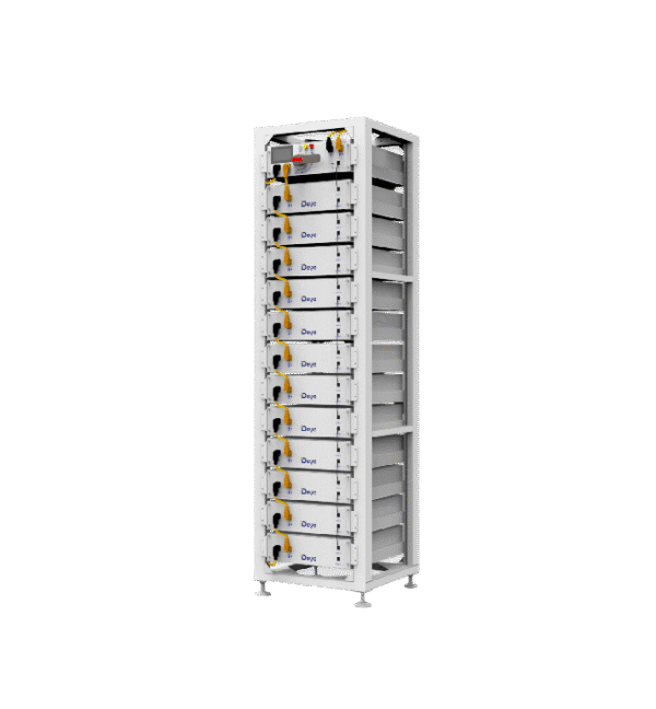 Indoor LFP Battery Rack – 60kWh System (DEYE-Compatible, Closed-Loop with Sol-Ark